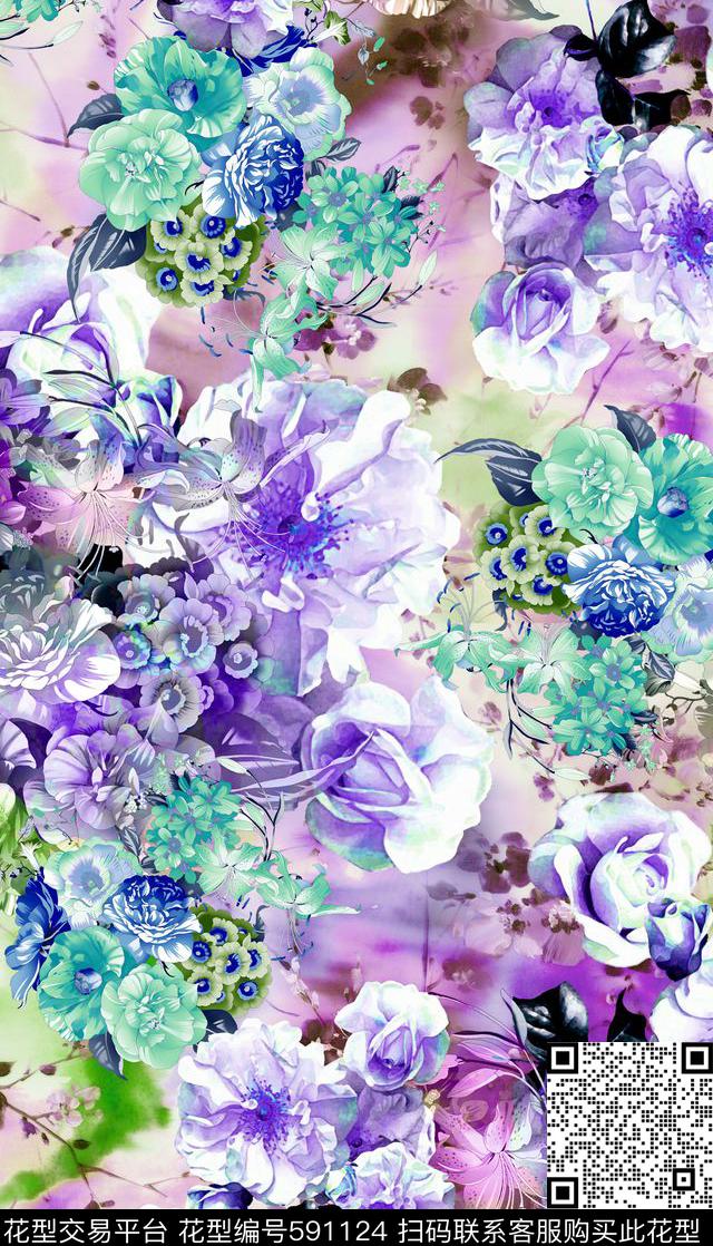 炫彩满版中老年数码印花华亿平台下载（图片编号: 591124） - 瓦栏（Walan）