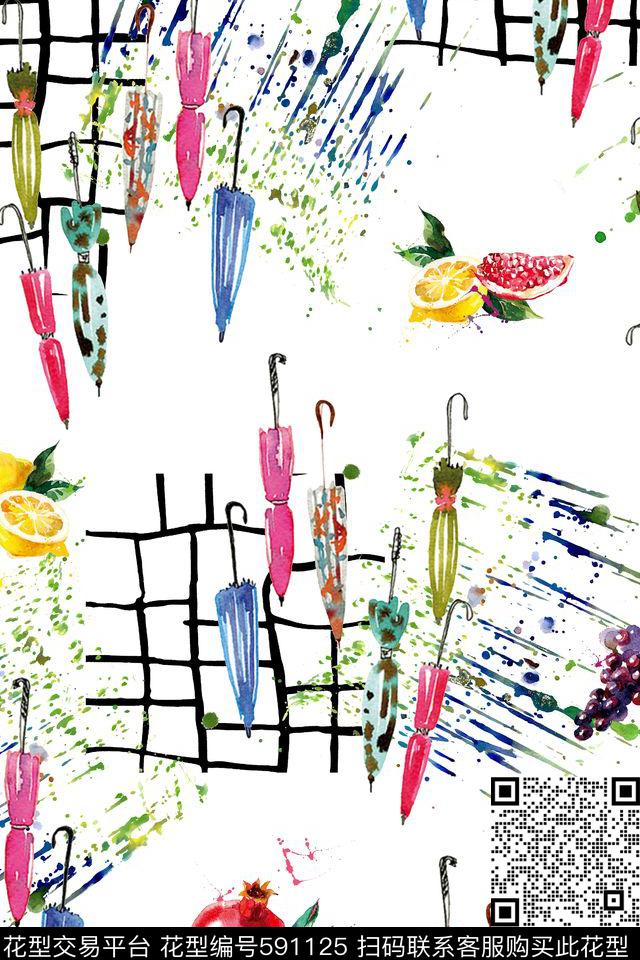 休闲风趣味水果数码印花华亿平台下载（图片编号: 591125） - 瓦栏（Walan）