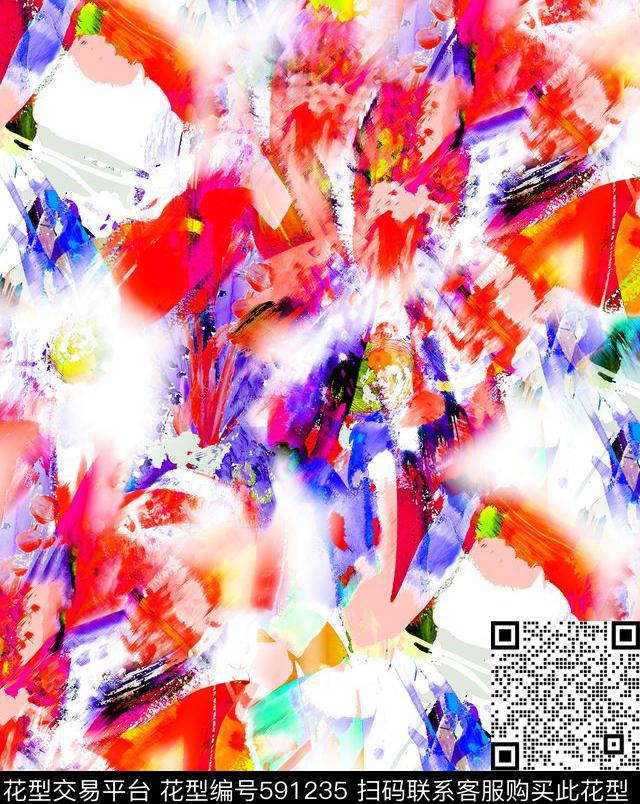 手绘涂鸦定位。中老年数码印花华亿平台下载（图片编号: 591235） - 瓦栏（Walan）