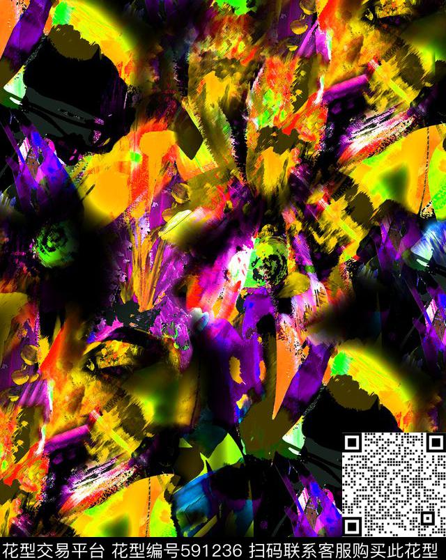 手绘涂鸦定位。中老年数码印花华亿平台下载（图片编号: 591236） - 瓦栏（Walan）