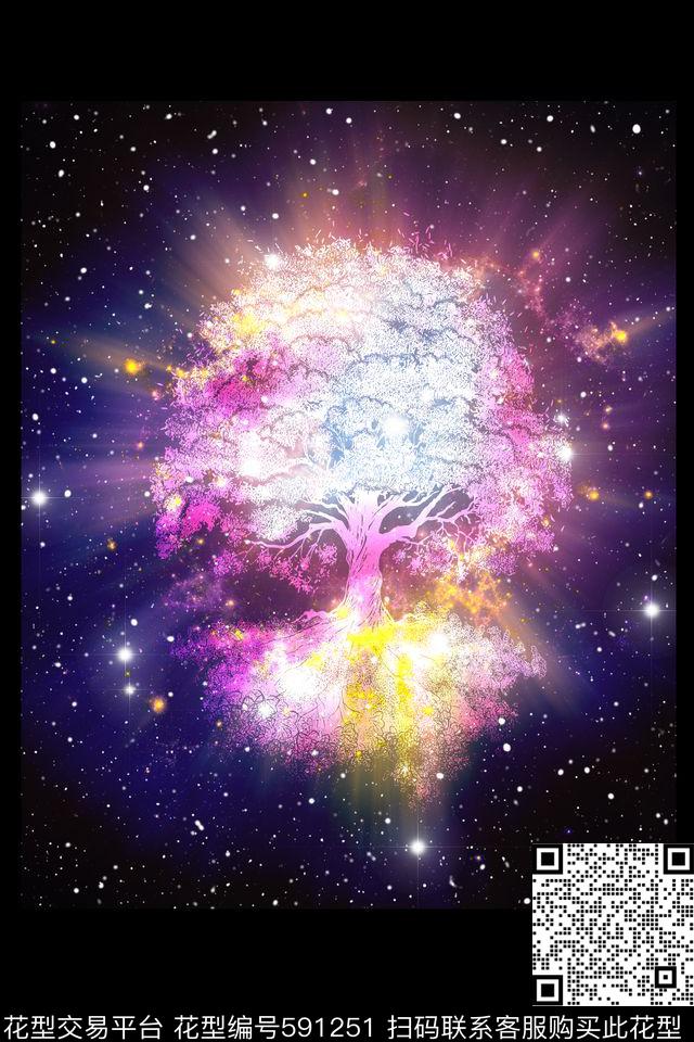 服装星空夜空云彩数码印花华亿平台下载（图片编号: 591251） - 瓦栏（Walan）