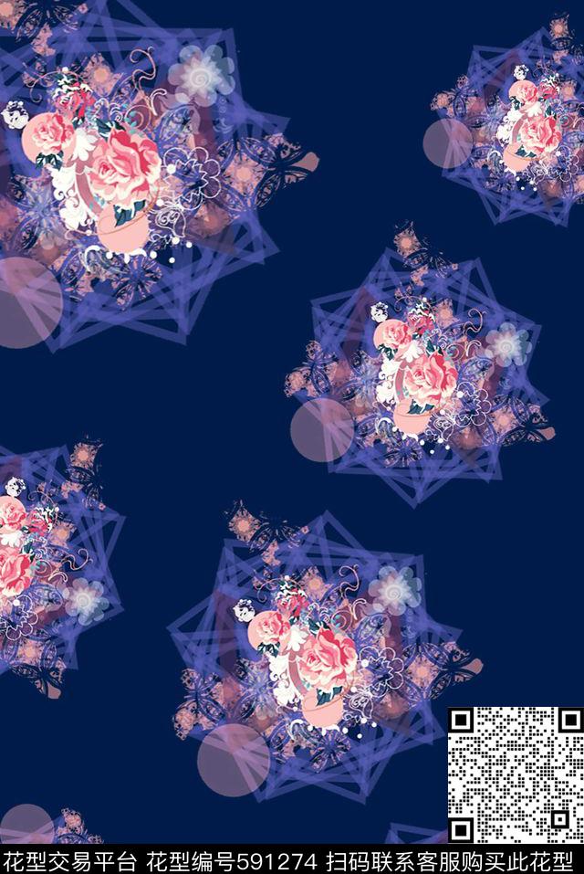 几何加花数码数码印花华亿平台下载（图片编号: 591274） - 瓦栏（Walan）