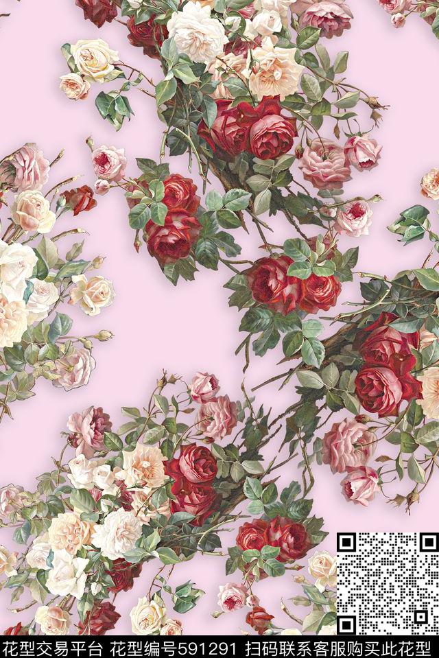 春夏华亿平台梭织棉印花女装裙子数码印花华亿平台下载（图片编号: 591291） - 瓦栏（Walan）