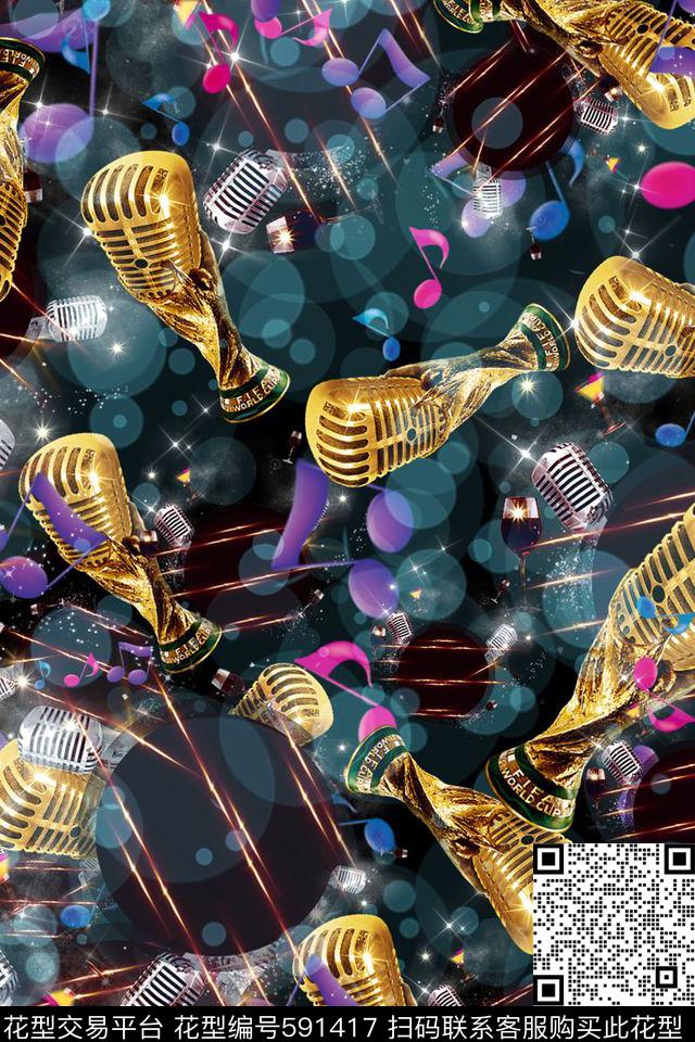 音乐摇滚话筒数码印花华亿平台下载（图片编号: 591417） - 瓦栏（Walan）