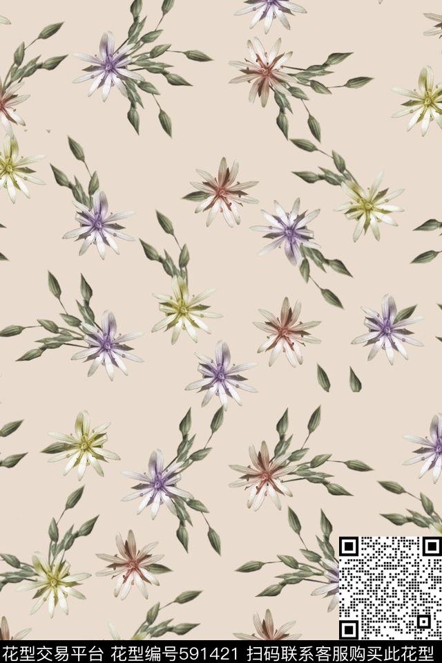 清新碎花小碎花数码印花华亿平台下载（图片编号: 591421） - 瓦栏（Walan）