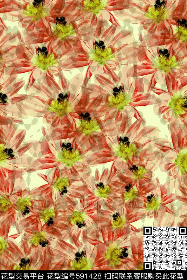 零点--女装花卉色彩数码印花华亿平台下载（图片编号: 591428） - 瓦栏（Walan）