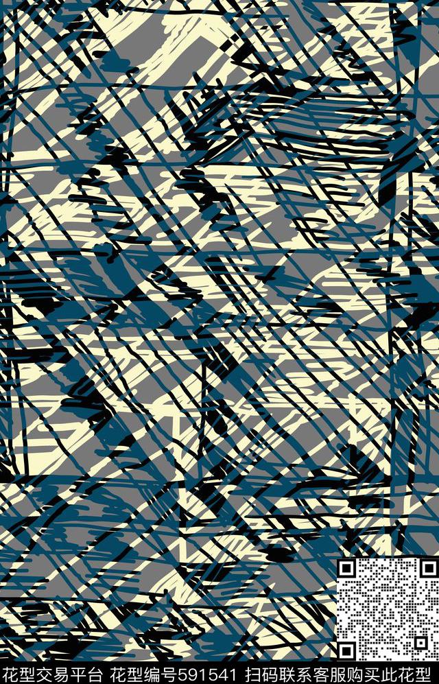 苏格兰格手绘分色传统印花华亿平台下载（图片编号: 591541） - 瓦栏（Walan）