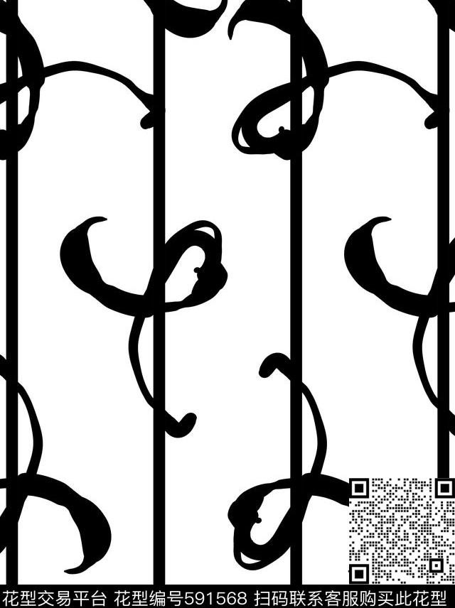 现代墨点线条传统印花华亿平台下载（图片编号: 591568） - 瓦栏（Walan）