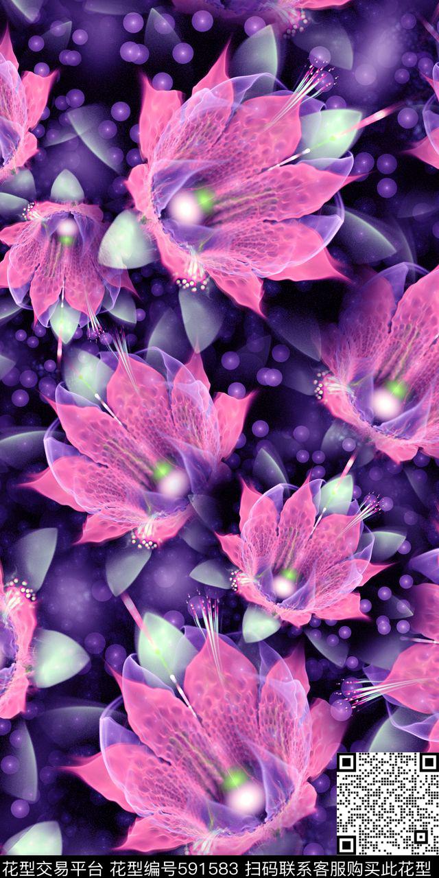 流行梦幻炫彩数码印花华亿平台下载（图片编号: 591583） - 瓦栏（Walan）