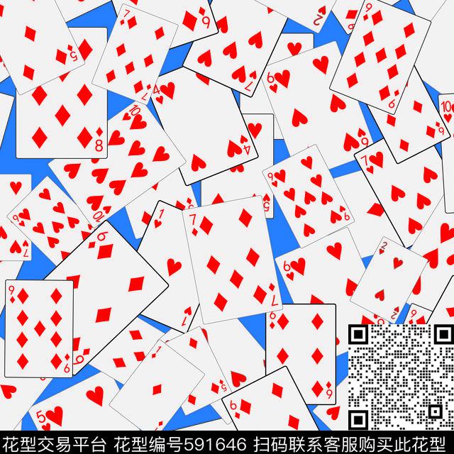 几何纸牌数码印花华亿平台下载（图片编号: 591646） - 瓦栏（Walan）