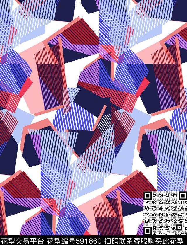 几何拼接色块几何格纹传统印花华亿平台下载（图片编号: 591660） - 瓦栏（Walan）