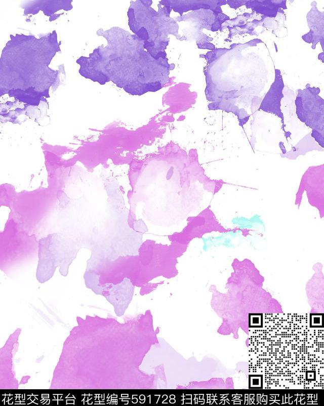 中国风色块服饰印花数码印花华亿平台下载（图片编号: 591728） - 瓦栏（Walan）