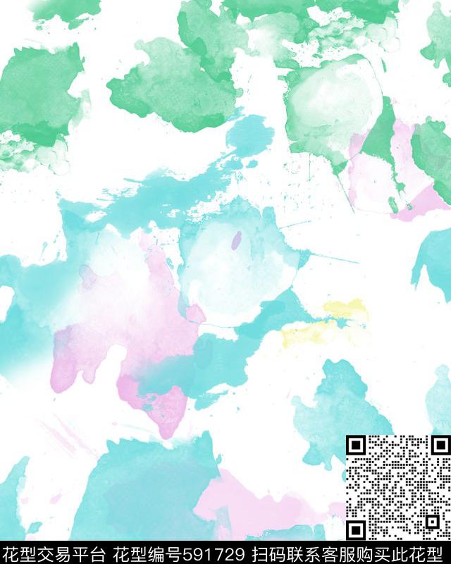 中国风色块服饰印花数码印花华亿平台下载（图片编号: 591729） - 瓦栏（Walan）