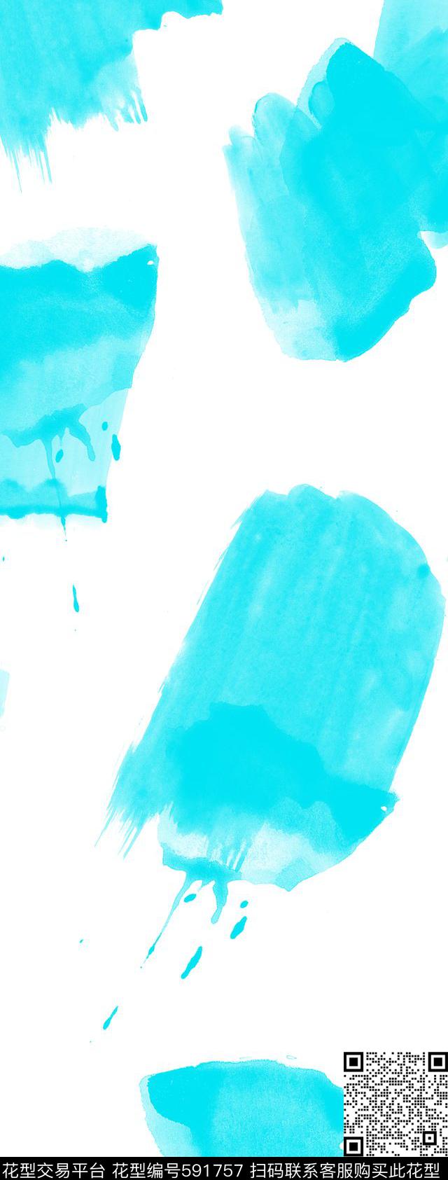 简约水墨色块服饰印花数码印花华亿平台下载（图片编号: 591757） - 瓦栏（Walan）