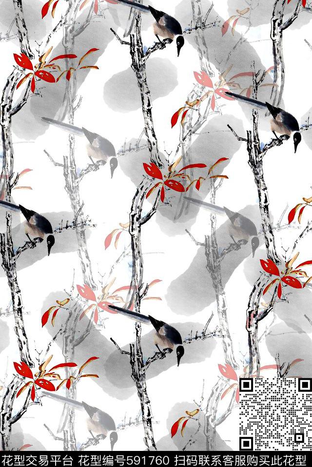 女装衬衫女装裙中国风数码印花华亿平台下载（图片编号: 591760） - 瓦栏（Walan）