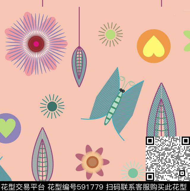 拼接花卉童趣传统印花华亿平台下载（图片编号: 591779） - 瓦栏（Walan）