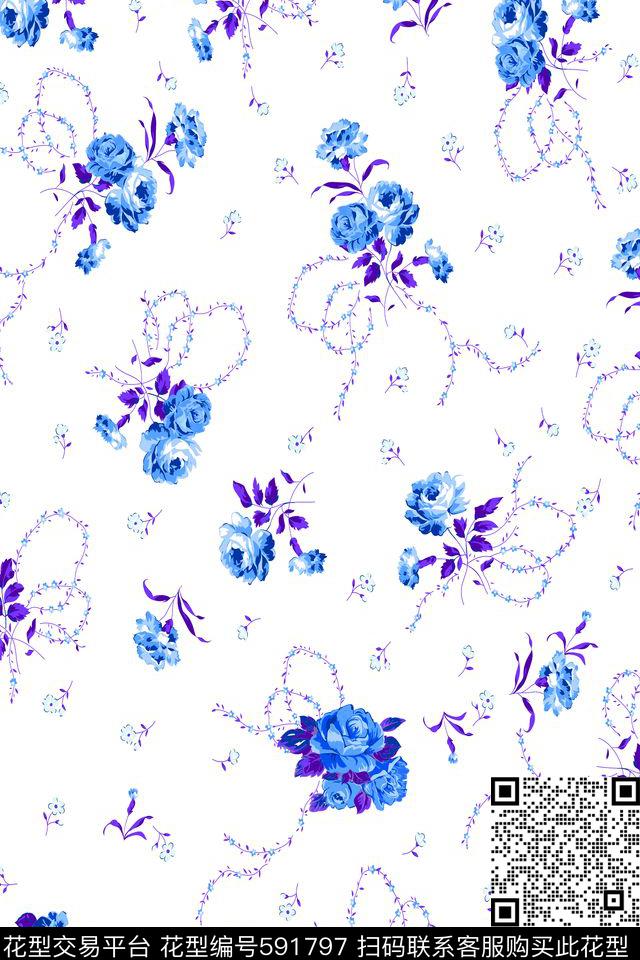 时尚大牌潮流女装外套华亿平台卫衣小碎花玫瑰数码印花华亿平台下载（图片编号: 591797） - 瓦栏（Walan）