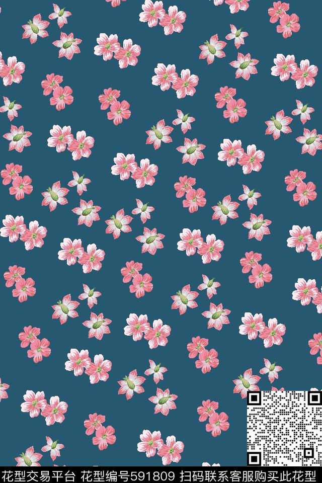 田园风小碎花传统印花华亿平台下载（图片编号: 591809） - 瓦栏（Walan）