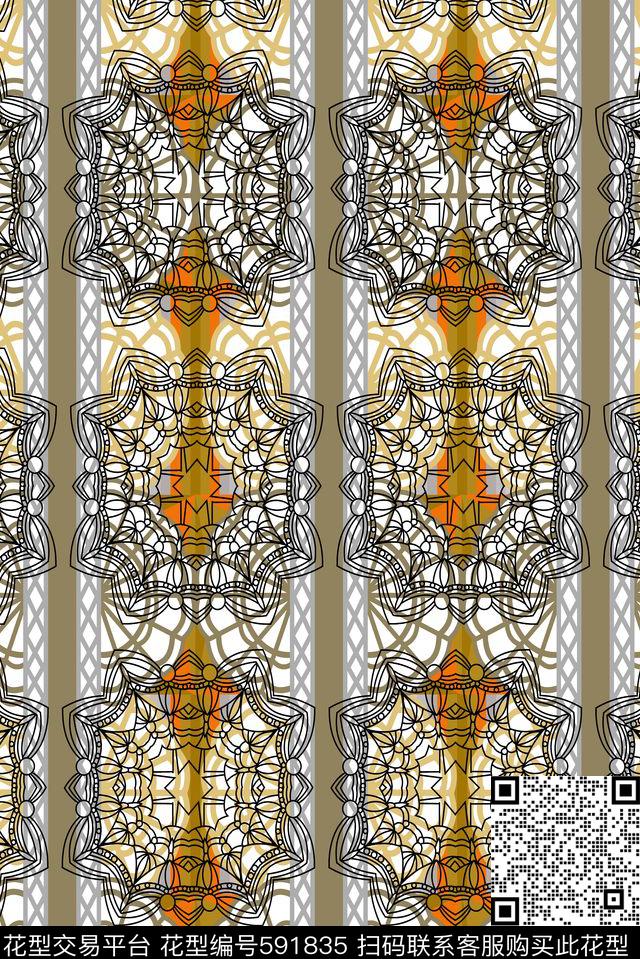 传统纹样几何线条民族风传统印花华亿平台下载（图片编号: 591835） - 瓦栏（Walan）