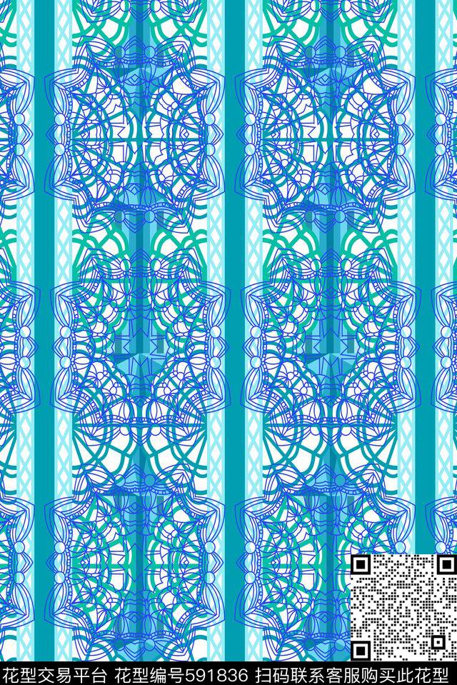 传统纹样几何线条民族风传统印花华亿平台下载（图片编号: 591836） - 瓦栏（Walan）