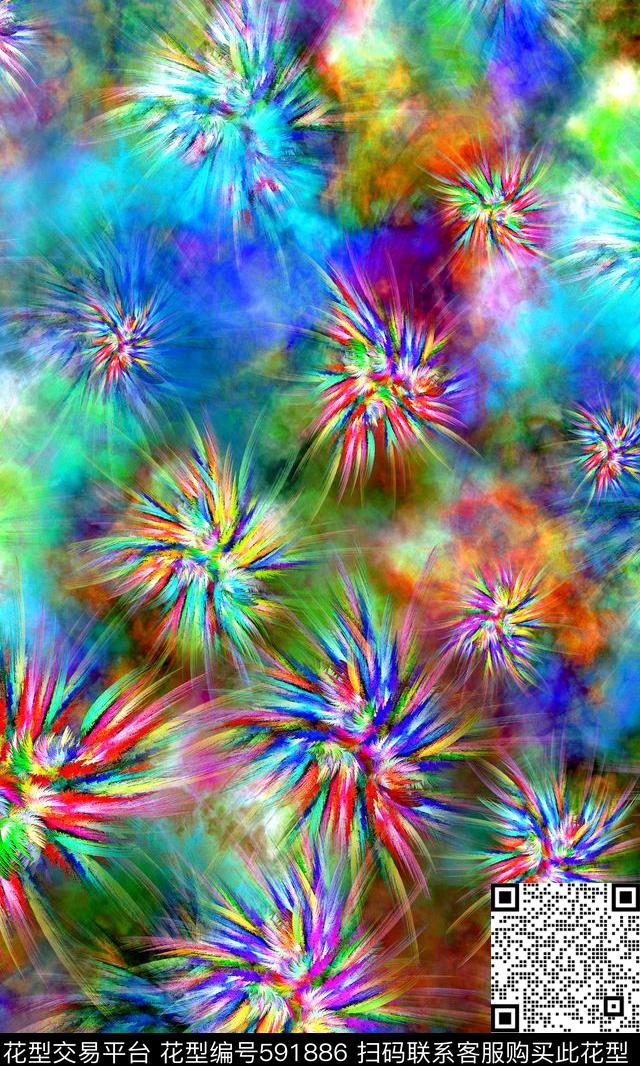 时尚肌理分形数码印花华亿平台下载（图片编号: 591886） - 瓦栏（Walan）