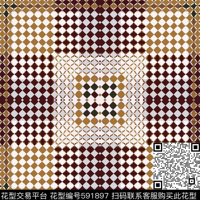 复古格子图案传统印花华亿平台下载（图片编号: 591897） - 瓦栏（Walan）
