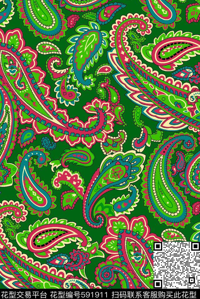 腰果花古典花原创花传统印花华亿平台下载（图片编号: 591911） - 瓦栏（Walan）