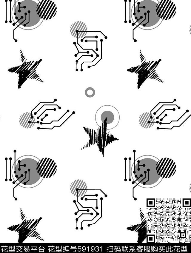 五角星波点条纹传统印花华亿平台下载（图片编号: 591931） - 瓦栏（Walan）