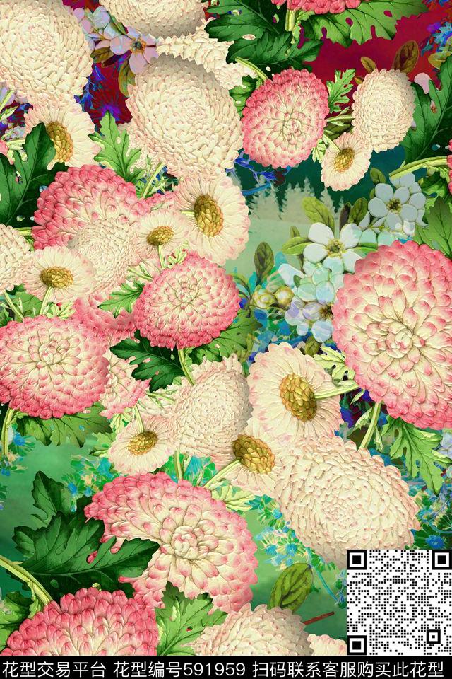 小清新波西米亚民族风数码印花华亿平台下载（图片编号: 591959） - 瓦栏（Walan）