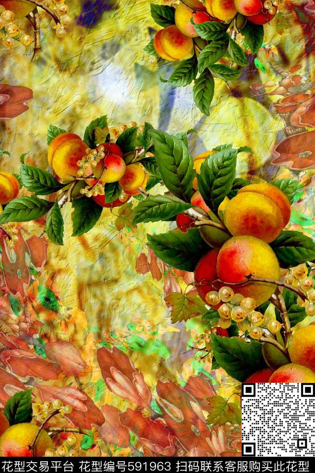 波西米亚趣味植物风景数码印花华亿平台下载（图片编号: 591963） - 瓦栏（Walan）