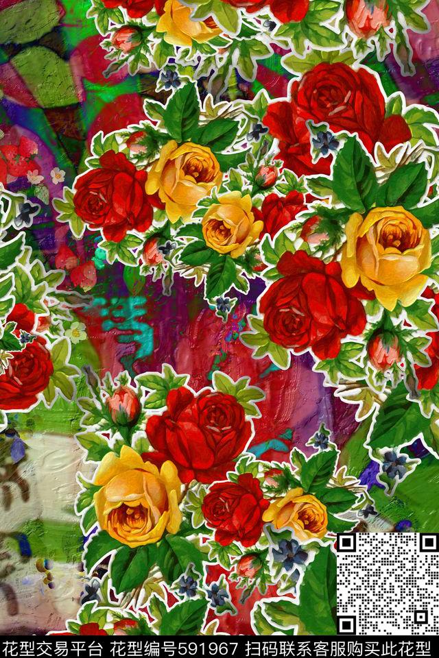 植物风景民族风趣味数码印花华亿平台下载（图片编号: 591967） - 瓦栏（Walan）