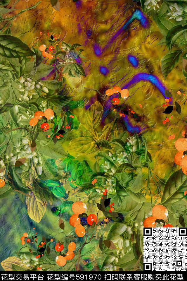植物风景民族风趣味数码印花华亿平台下载（图片编号: 591970） - 瓦栏（Walan）