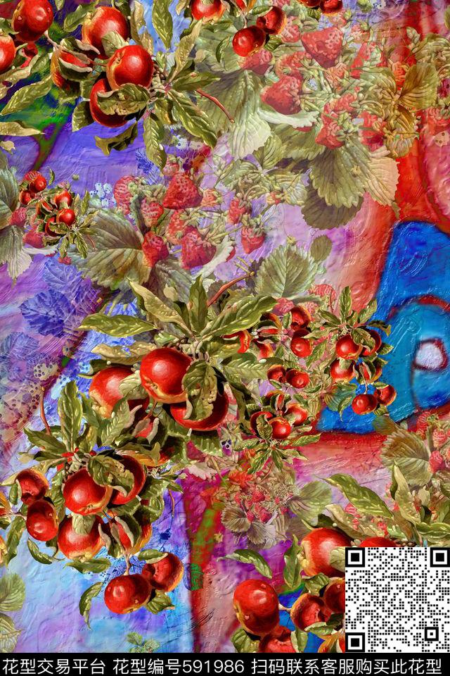 大花植物风景民族风数码印花华亿平台下载（图片编号: 591986） - 瓦栏（Walan）