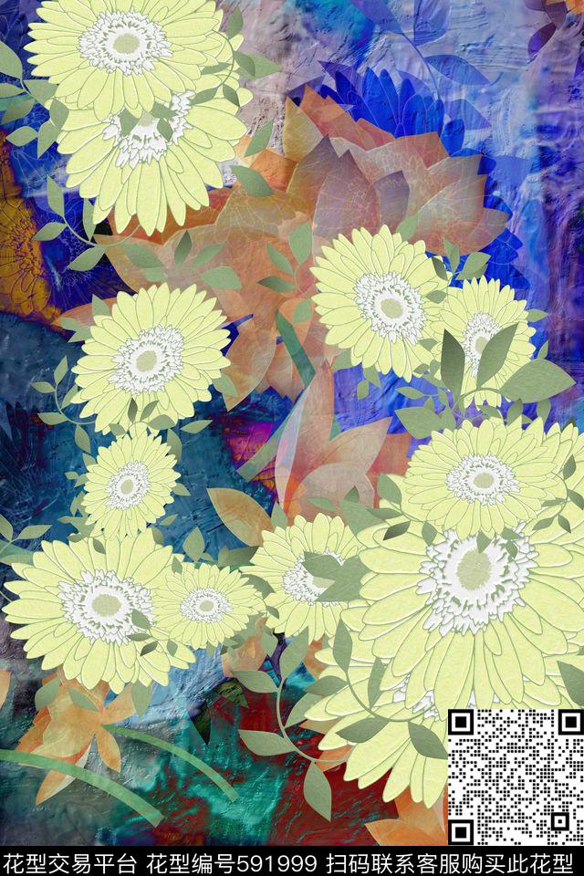 中国风波西米亚民族风数码印花华亿平台下载（图片编号: 591999） - 瓦栏（Walan）