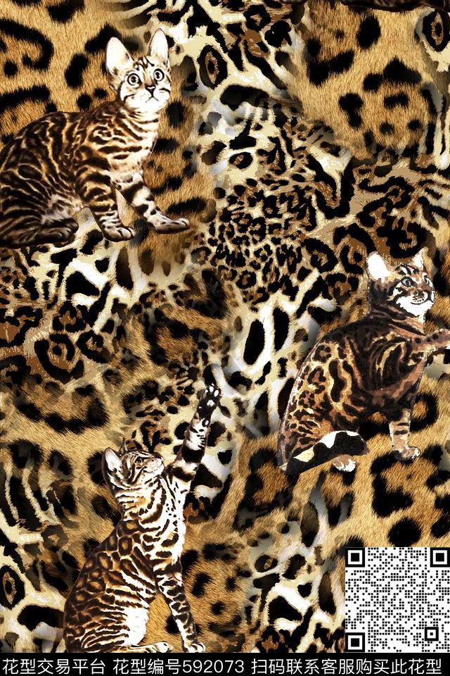 VIP华亿平台D&G豹纹数码印花华亿平台下载（图片编号: 592073） - 瓦栏（Walan）