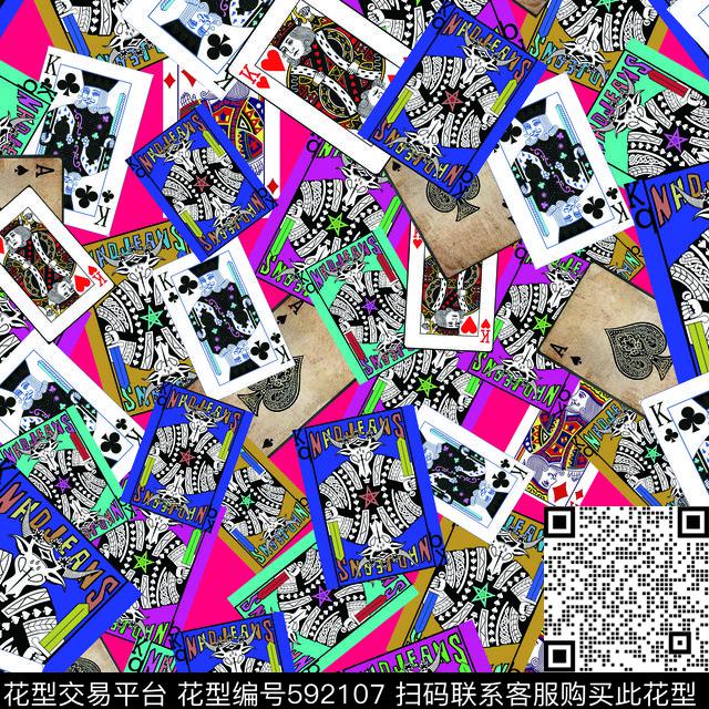 时尚几何抽象数码印花华亿平台下载（图片编号: 592107） - 瓦栏（Walan）