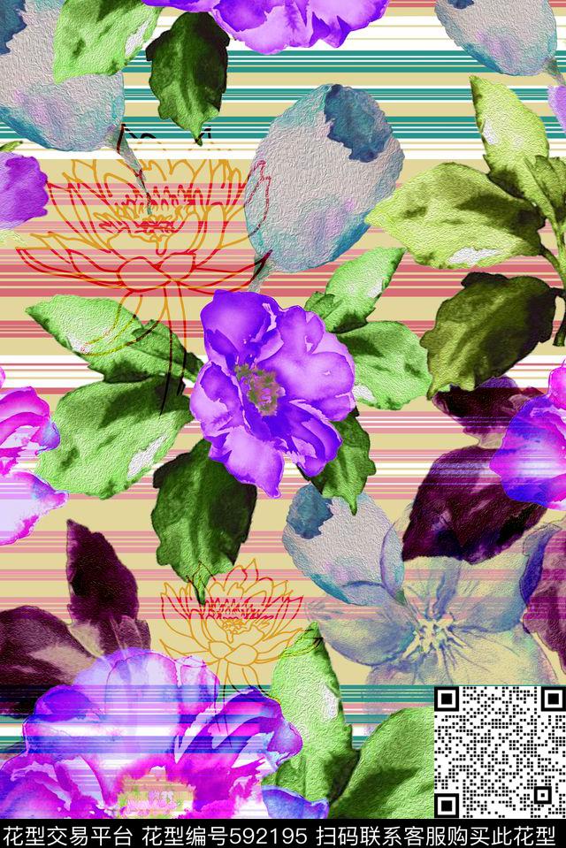 零点--女装小碎花花朵数码印花华亿平台下载（图片编号: 592195） - 瓦栏（Walan）