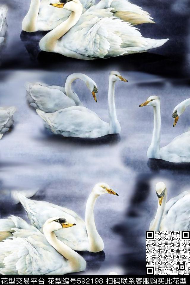 手绘中国风大气民族风清新高洁数码印花华亿平台下载（图片编号: 592198） - 瓦栏（Walan）