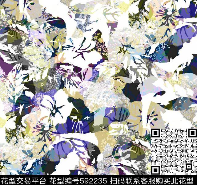 肌理小花底中老年。满版传统印花华亿平台下载（图片编号: 592235） - 瓦栏（Walan）