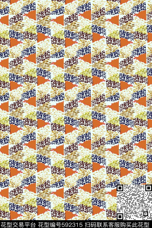 手绘几何泥点。衬衫传统印花华亿平台下载（图片编号: 592315） - 瓦栏（Walan）