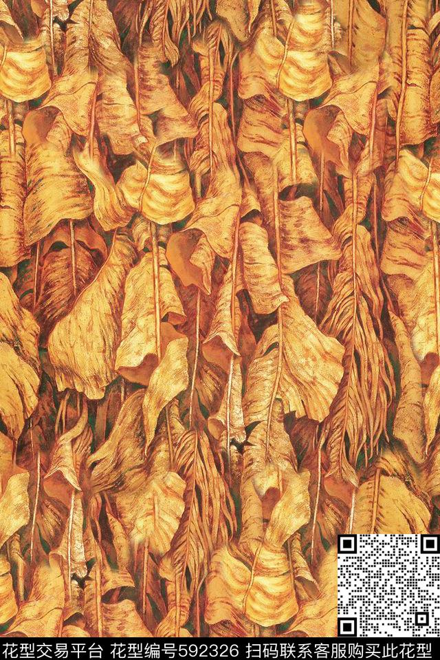 时尚潮流手绘油画数码印花华亿平台下载（图片编号: 592326） - 瓦栏（Walan）