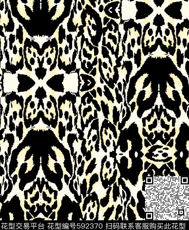 抽象动物豹子动物纹数码印花华亿平台下载（图片编号: 592370） - 瓦栏（Walan）