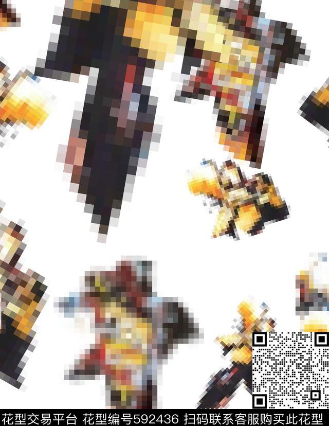 印象派马赛克衬衫T恤衬衫夹克大衣数码印花华亿平台下载（图片编号: 592436） - 瓦栏（Walan）