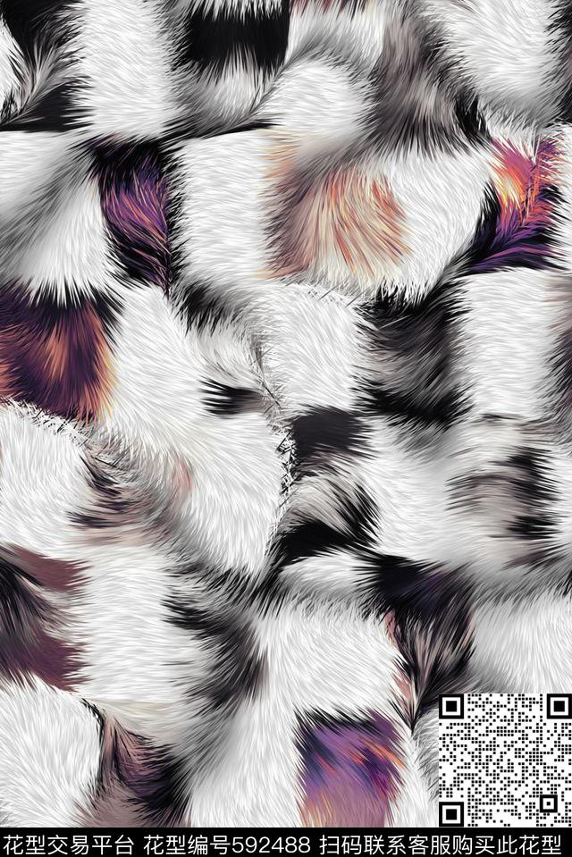 豹纹动物纹羽绒服数码印花华亿平台下载（图片编号: 592488） - 瓦栏（Walan）