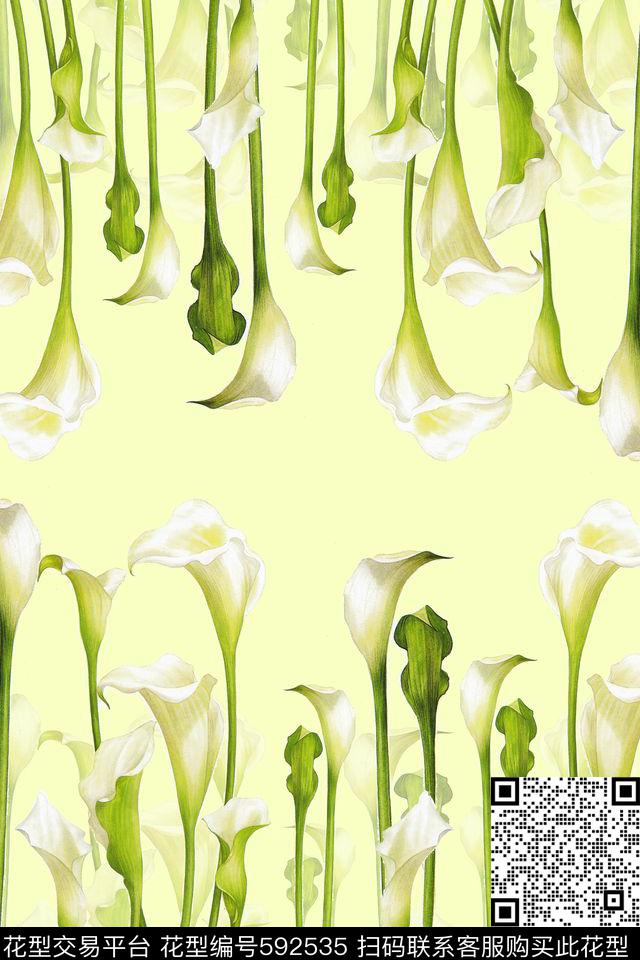 小清新花朵莲花数码印花华亿平台下载（图片编号: 592535） - 瓦栏（Walan）