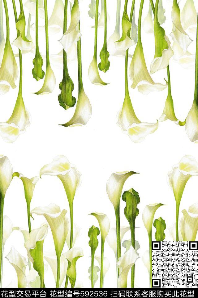小清新花朵莲花数码印花华亿平台下载（图片编号: 592536） - 瓦栏（Walan）