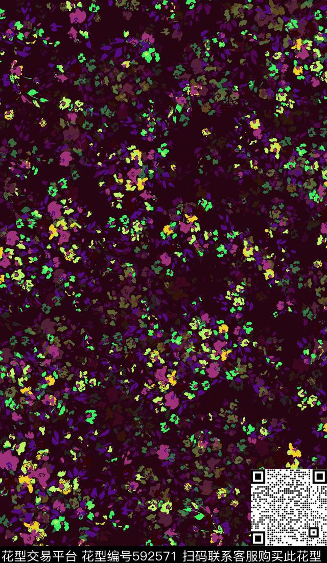 花卉植物花卉图案花卉印花传统印花华亿平台下载（图片编号: 592571） - 瓦栏（Walan）