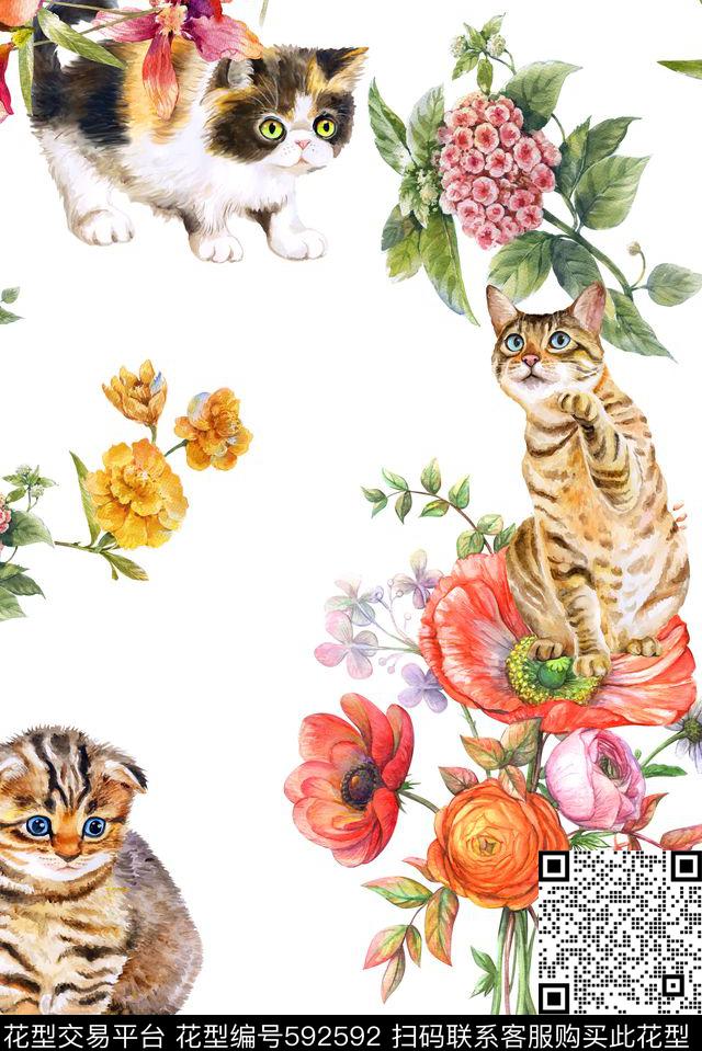 大花花朵花卉数码印花华亿平台下载（图片编号: 592592） - 瓦栏（Walan）