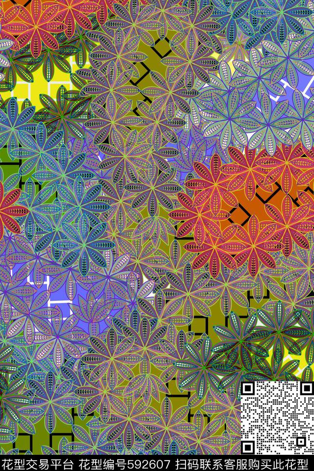 时尚花卉叶子佩斯利传统印花华亿平台下载（图片编号: 592607） - 瓦栏（Walan）