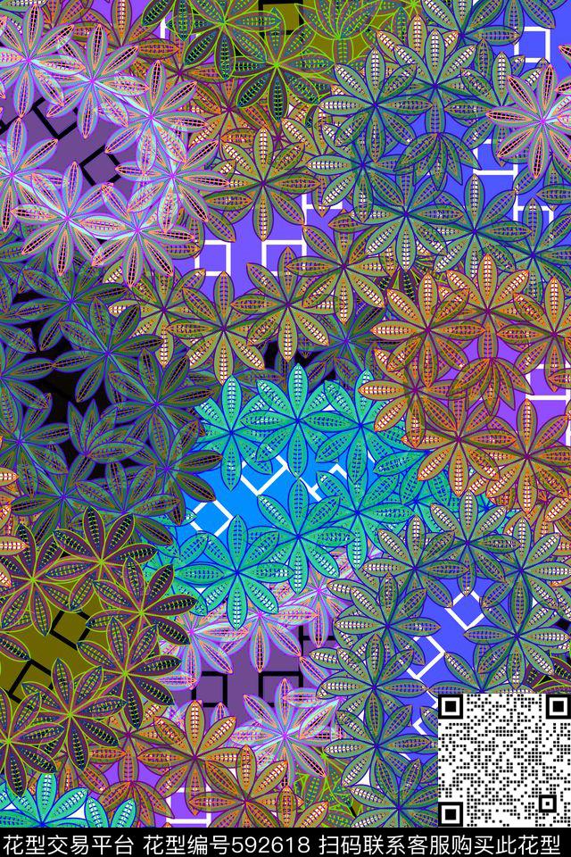 时尚花卉叶子佩斯利传统印花华亿平台下载（图片编号: 592618） - 瓦栏（Walan）